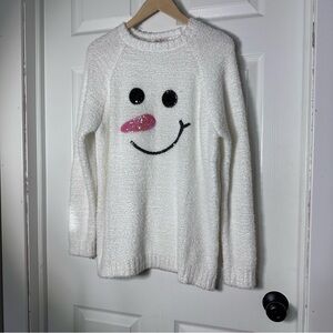 Poof! White Smiley Face Sweater‎